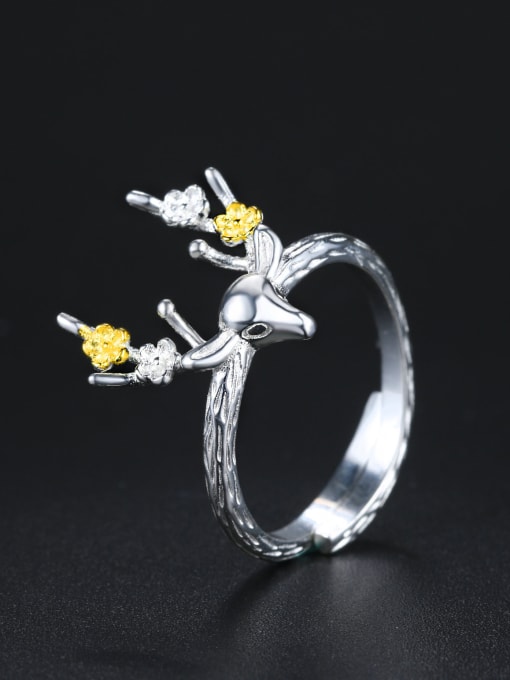 ZK Personalized Double Color Little Deer 925 Sterling Silver Ring 1