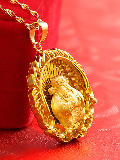 XP Copper Alloy 24K Gold Plated Ethnic style God of Fortune Pendant 1