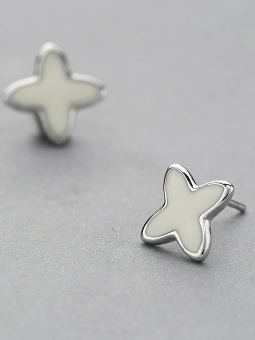 One Silver All-match Star Shaped Stud Earrings 2