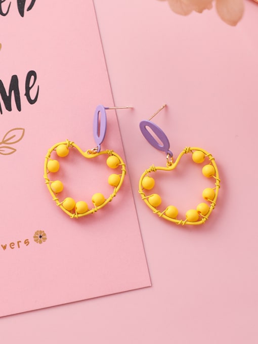 B orang Alloy With Platinum Plated Simplistic Heart Drop Earrings
