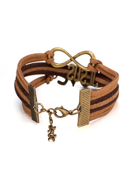 OUXI Retro LOVE Artificial Leather Bracelet 2