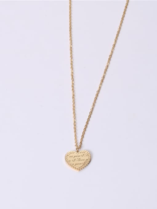 GROSE Titanium With Gold Plated Simplistic Heart Monogram Necklaces 0