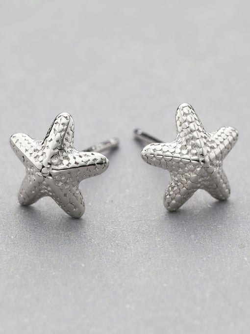 White Trendy Star Shaped Stud Earrings