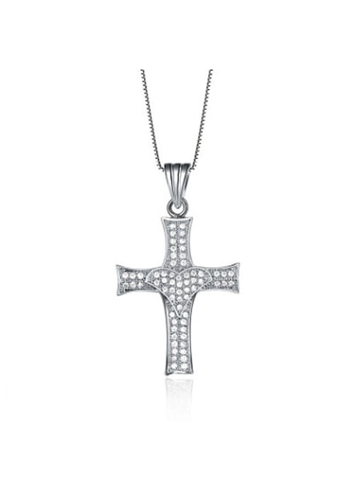 Platinum Delicate Platinum Plated Cross Shaped Necklace