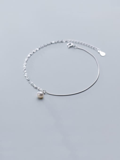 Rosh 925 Sterling Silver With Platinum Plated Simplistic Round Bracelets 1