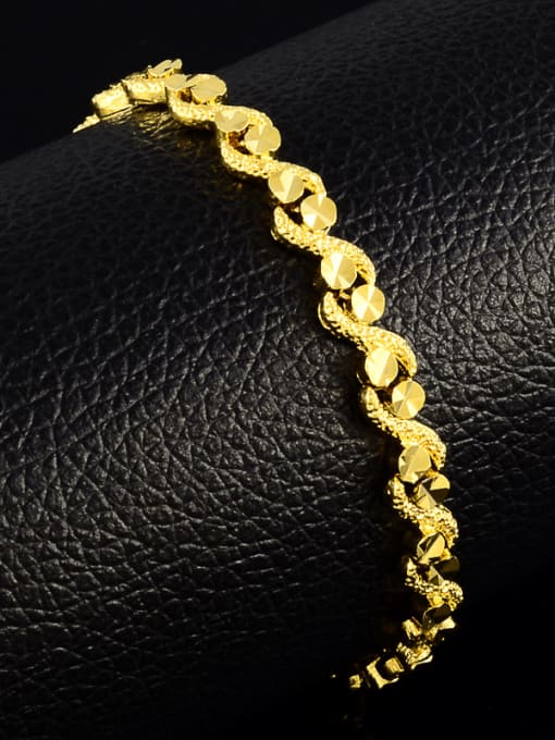 Yi Heng Da Exquisite 18K Gold Plated Letter S Shaped Copper Bracelet 2