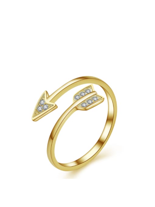 kwan Micro Pave Zircons Arrow Opening Ring 0