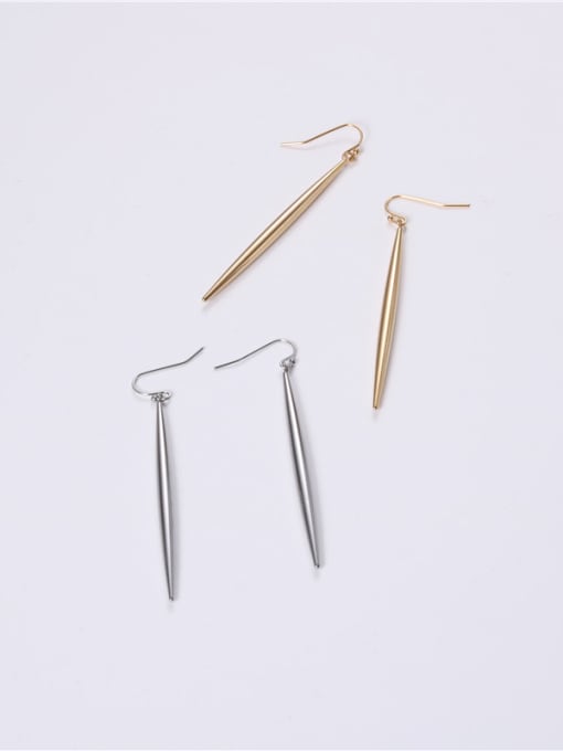 GROSE Titanium With Gold Plated Simplistic Strip One Word  Earrings 3