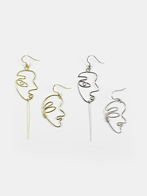 DAKA Personalized Exaggerated Abstract Face Silver Earring