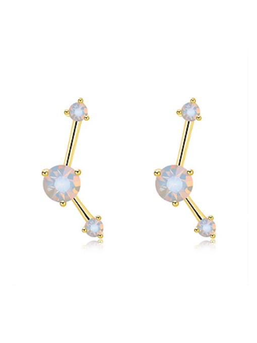 OUXI Simple Opal Stones Stud Earrings 0