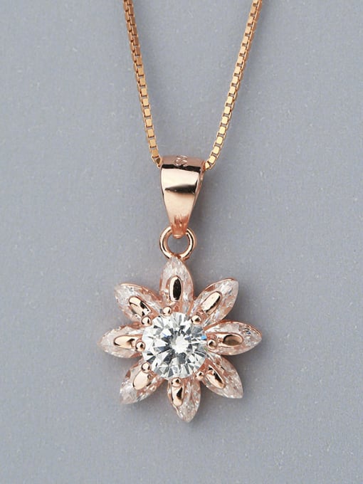 One Silver Exquisite Flower Pendant