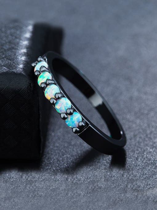 black Black Opal Stone Ring