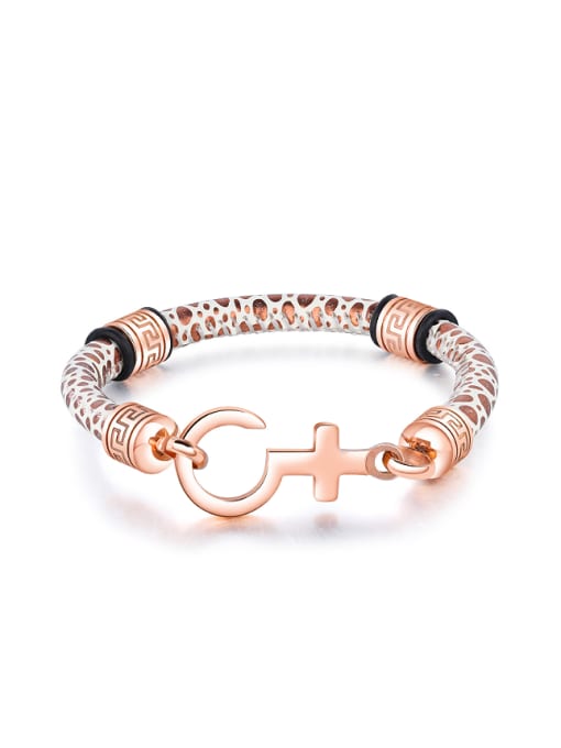 rose gold Fashion Personalized Artificial Leather Unisex Bracelet