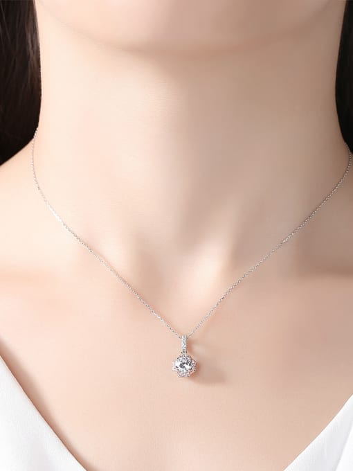 CCUI Sterling silver sweet AAA zircon Flower necklace 1