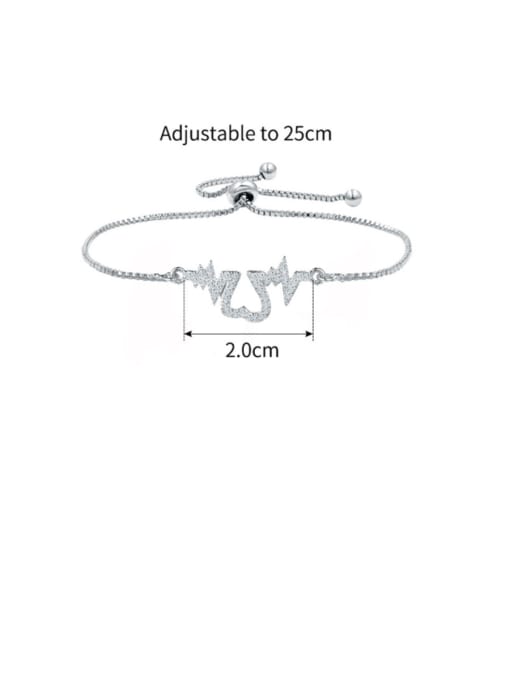 Mo Hai Copper With  Cubic Zirconia Simplistic Irregular  Adjustable Bracelets 3