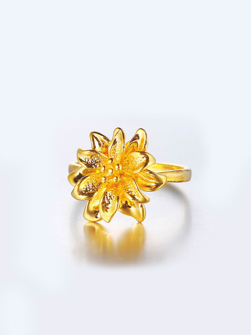 XP Copper Alloy Gold Plated Classical Flower Ring 1