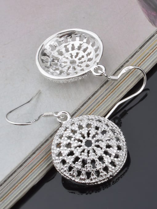 Ya Heng Round Shaped Micro Pave Zircons Hollow Drop Earrings 3