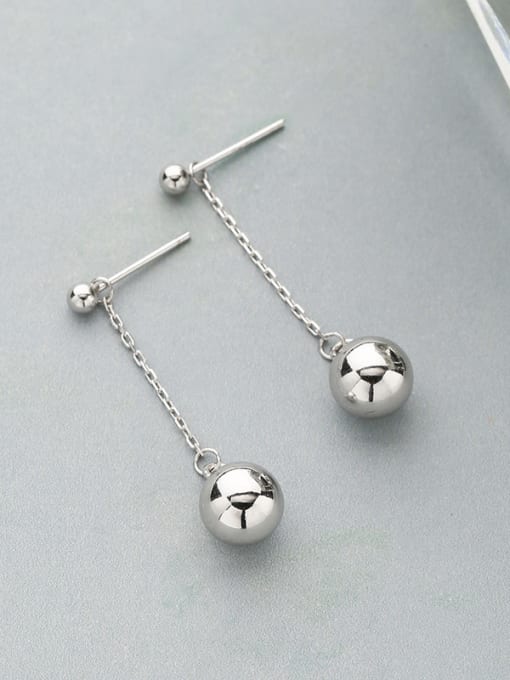 One Silver Elegant Ball Shaped Drop Earrings 2
