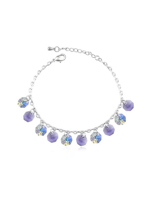 5 Simple Round austrian Crystals Alloy Anklet