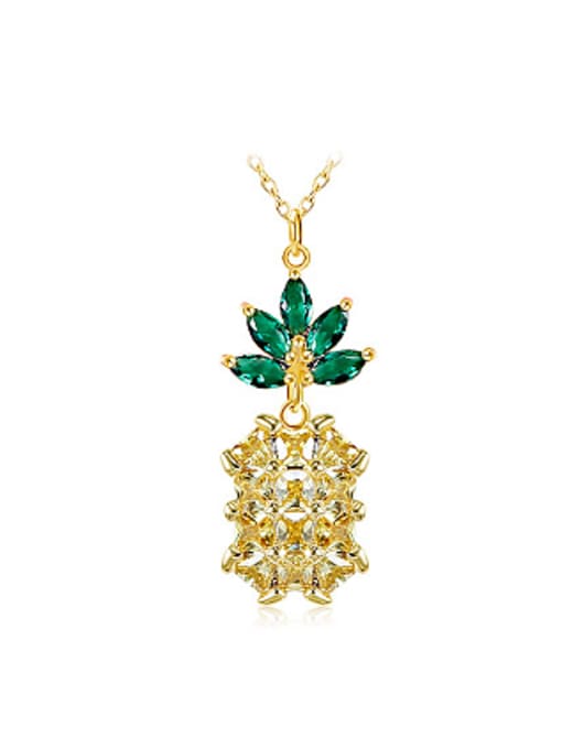 OUXI Personalized Creative Zircon Pineapple Necklace