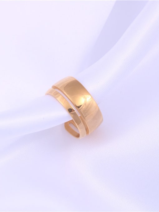 GROSE Titanium With Gold Plated Simplistic Irregular Free Size Rings 2