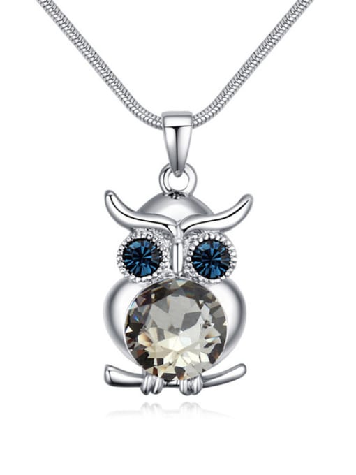 QIANZI Personalized Owl Pendant Cubic austrian Crystals Alloy Necklace 5