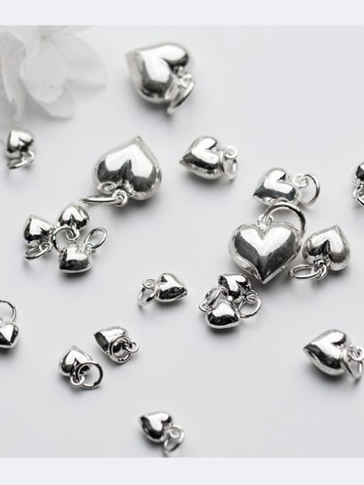 FAN 925 Sterling Silver With Silver Plated Trendy Heart Charms 2