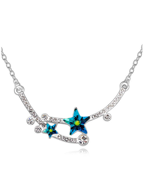QIANZI Elegant Star Cubic austrian Crystals Pendant Alloy Necklace