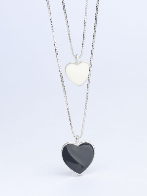 One Silver Heart Carnelian Necklace