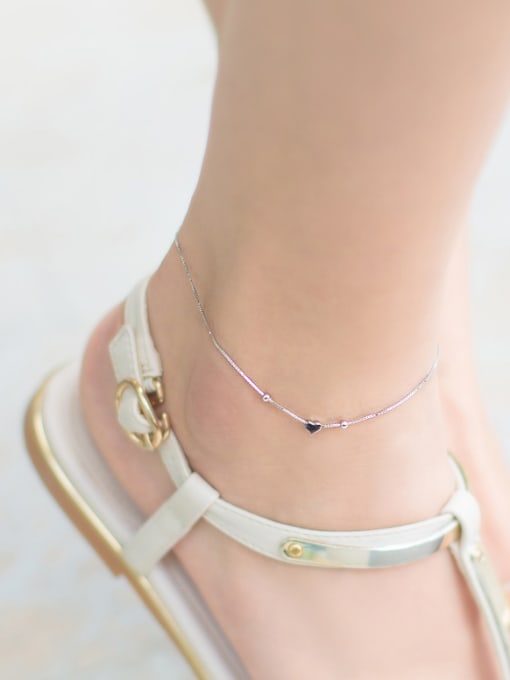Rosh S925 silver sweet heart-shaped bracelet and anklet 1