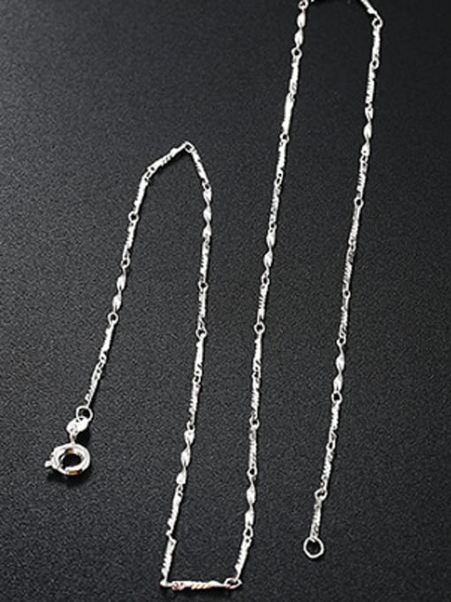 XP Copper Alloy White Gold Plated Slub Chain Necklace 1