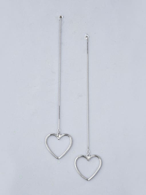 One Silver All-match Heart Shaped Line Earrings 0