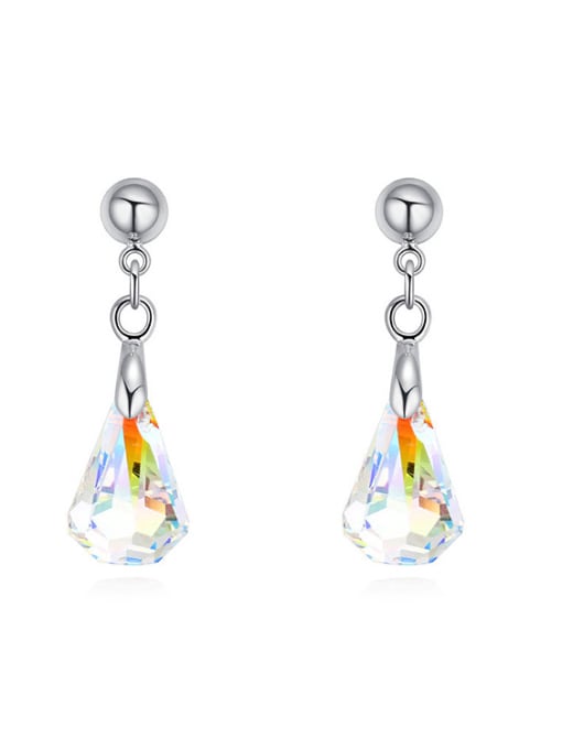 white Fashion Water Drop shaped austrian Crystals Alloy Drop Earrings