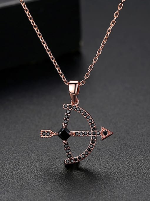 Rose gold Copper With Cubic Zirconia Vintage Bow And Arrow Necklaces