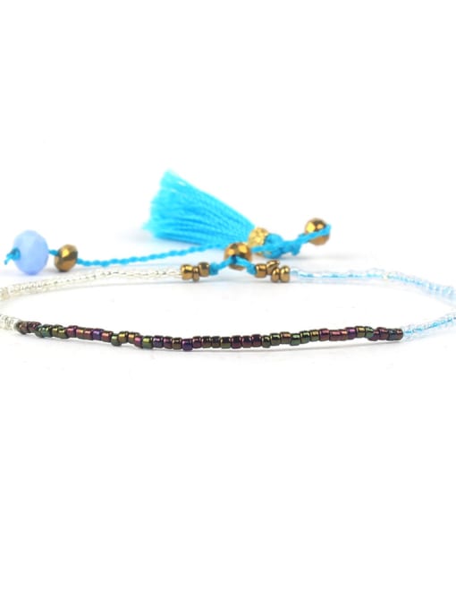 HB568-H Adjustable Bohemia Handmade Woven Tassel  Bracelet