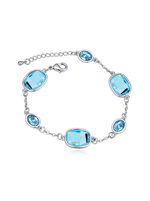 light Blue Simple austrian Crystals Alloy Bracelet