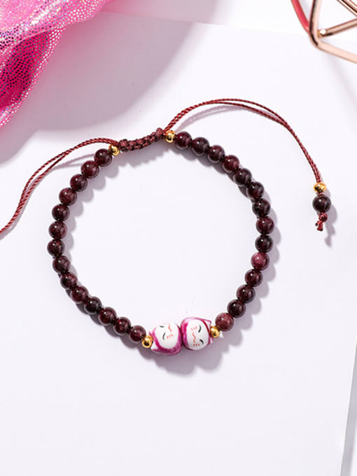J7515 Brown Alloy With Sweet Girl Lucky Cat Bracelet