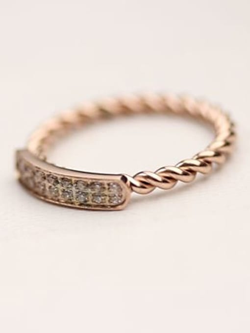 GROSE Twisted Korean Style Zircon Ring 1