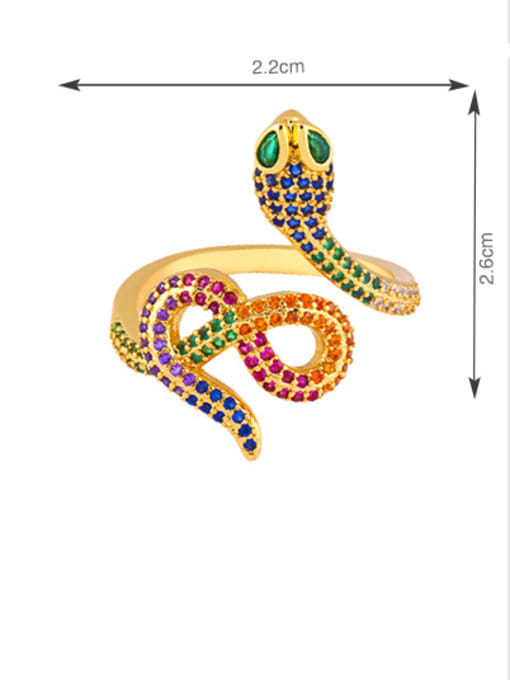 CC Copper With Cubic Zirconia Fashion Animal snake free size Rings 2