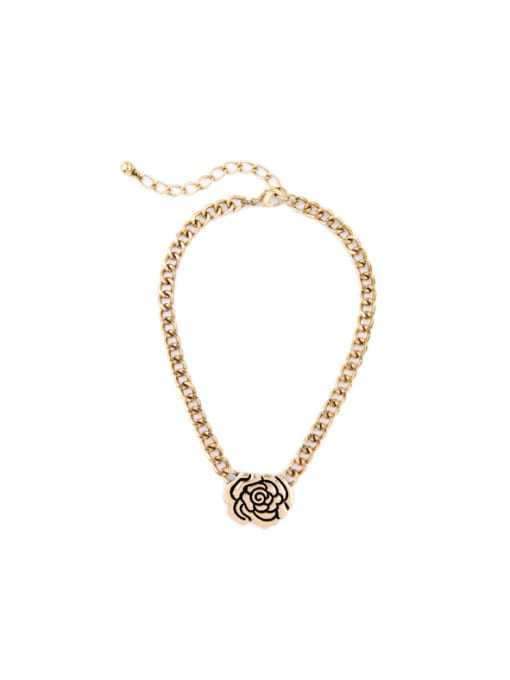 KM Gold Plated Flower-shape Pendant Women Necklace 0