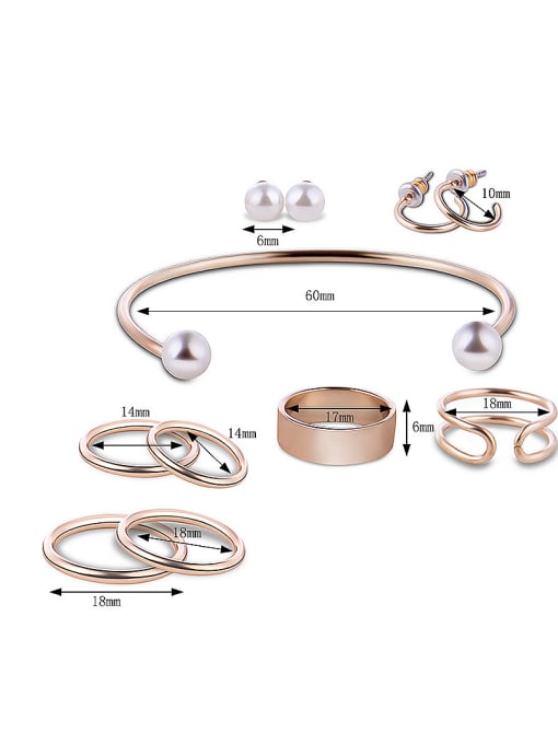 BESTIE Alloy Rose Gold Plated Simple style Jewelry Set 2