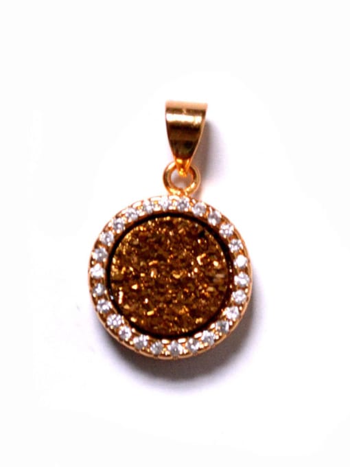 Gold Fashion Shiny Round Natural Crystal Pendant
