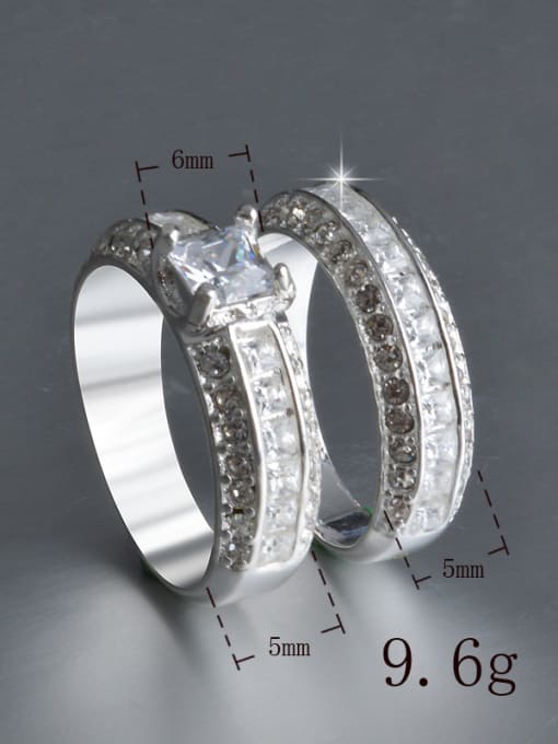 Ya Heng Micro Pave Zircons White Gold Plated Fashion Ring 2
