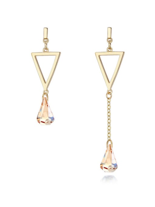 QIANZI Asymmetrical Water Drop austrian Crystals Triangle Alloy Earrings 1