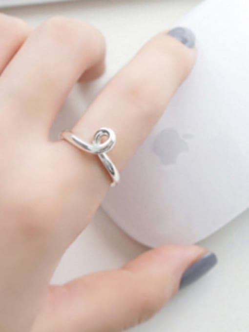 DAKA Personalized Twisted Knot Silver Opening Ring 1