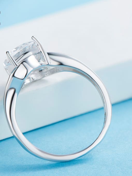 CEIDAI Fashion White Zircon 925 Silver Ring 2