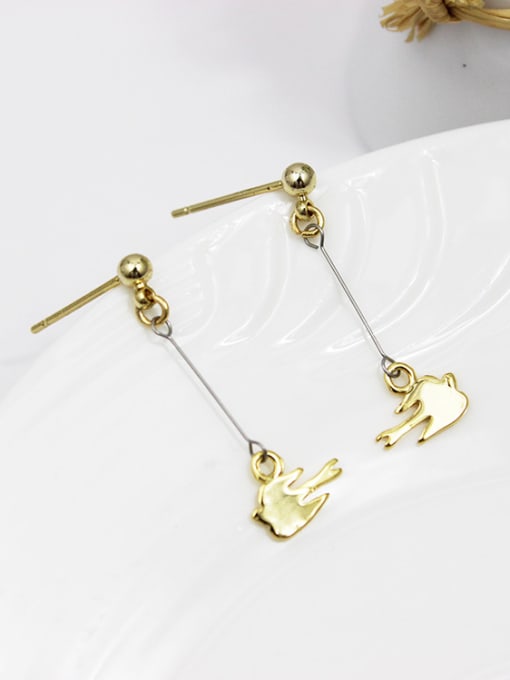 Lang Tony Creative 16K Gold Plated Swallow Shaped Earrings 1