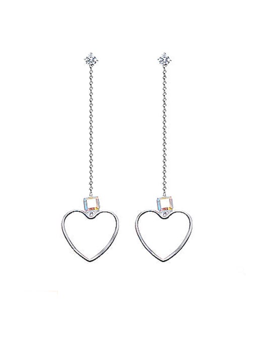 multi-Color S925 Silver Heart-shaped threader earring