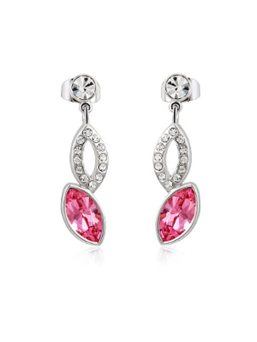 pink Fashion Ovals Austria Crystal Stud Earrings
