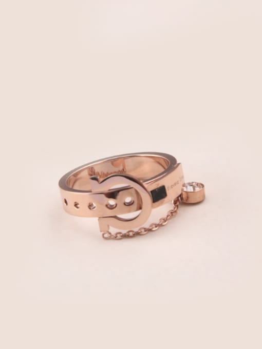 GROSE Creative Buckle Rose Gold Ring 0